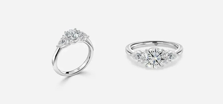 Three-carat oval diamond ring