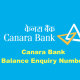 canara bank balance enquiry number toll free number